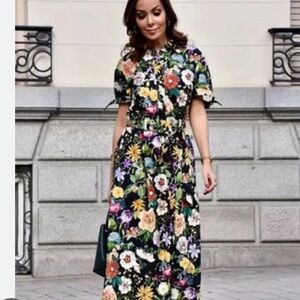 Zara Multicolor Floral Midi Dress